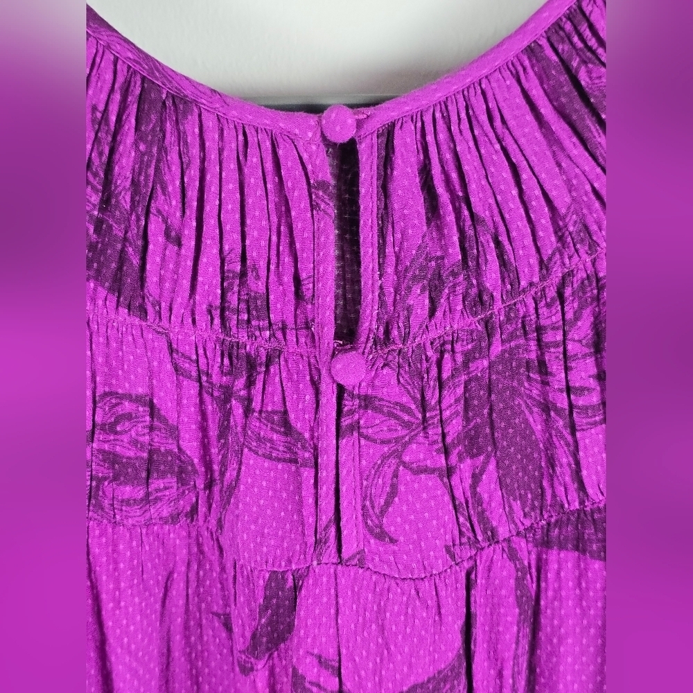 A New Day Pink And Purple Cottagecore Victorian Midi Dress with Pockets Size L - Picture 6 of 9